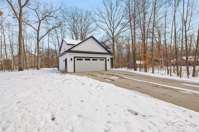 view of snow covered exterior