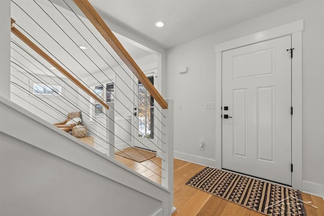 foyer featuring light hardwood / wood-style floors