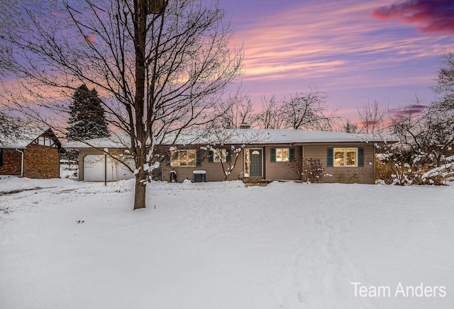 single story home featuring cooling unit