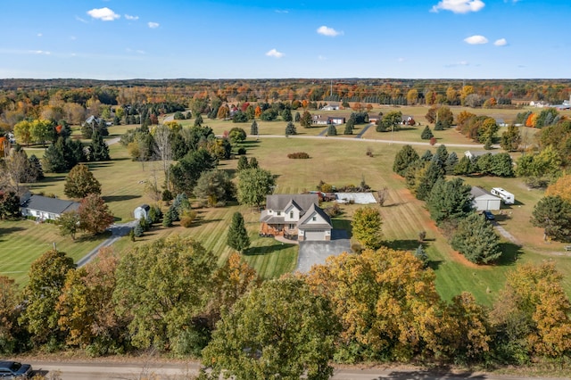 aerial view featuring a rural view