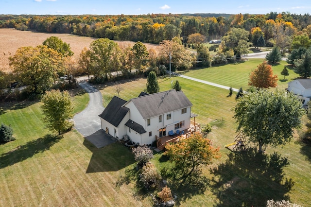 drone / aerial view with a rural view