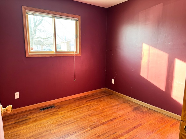 empty room featuring light wood-type flooring