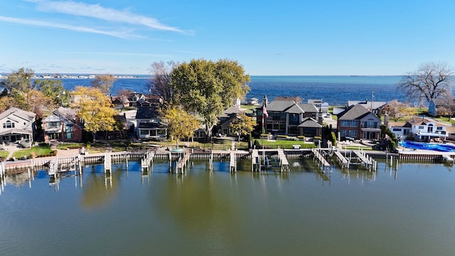 water view featuring a boat dock