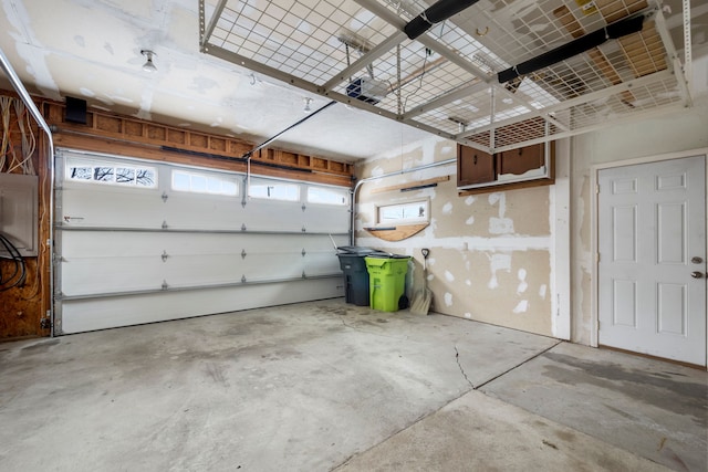 garage with electric panel