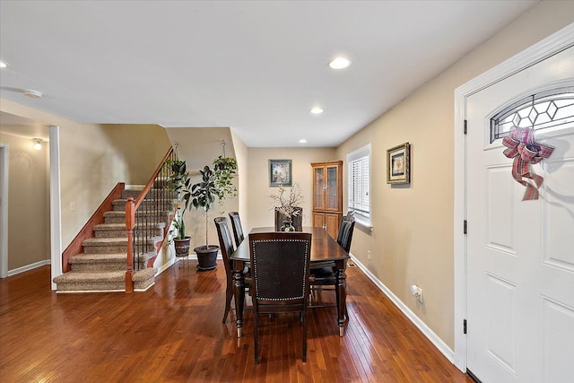 dining room featuring dark hardwood / wood-style floors