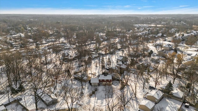 view of snowy aerial view