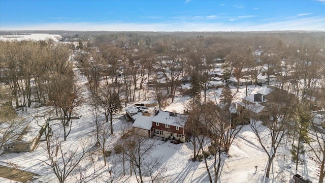 view of snowy aerial view