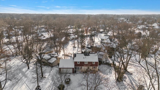 view of snowy aerial view