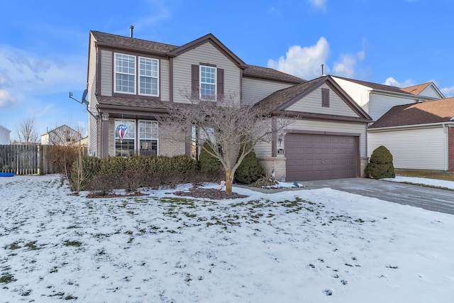 view of property with a garage