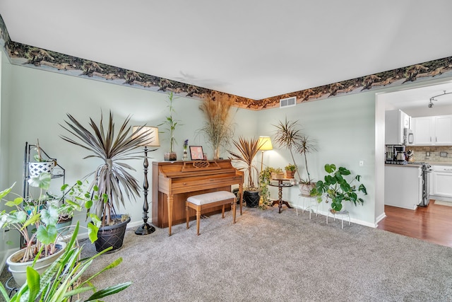 miscellaneous room with carpet flooring