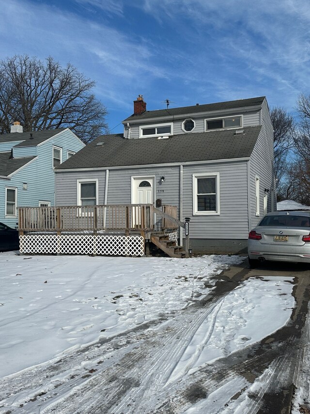 view of front of house featuring a deck