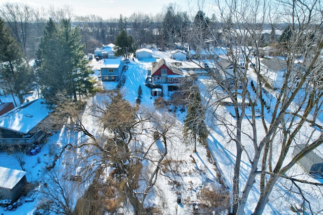 view of snowy aerial view