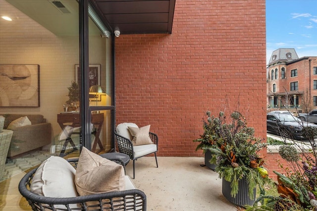 balcony with a patio