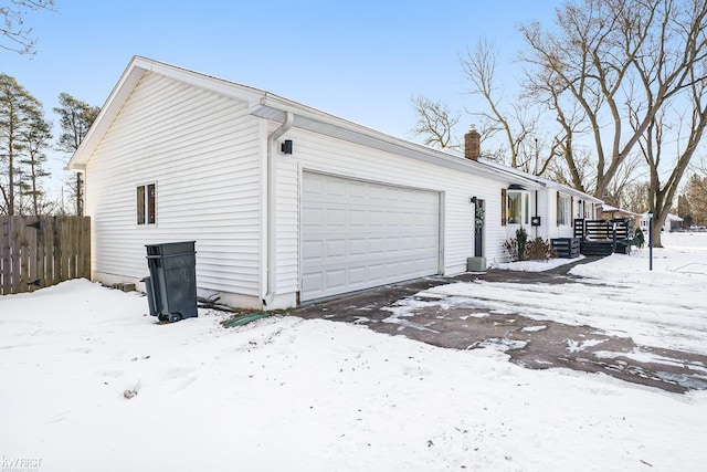 exterior space with a garage