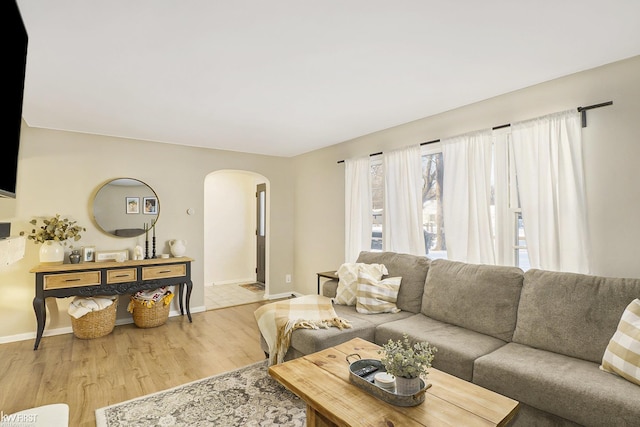 living room featuring wood-type flooring