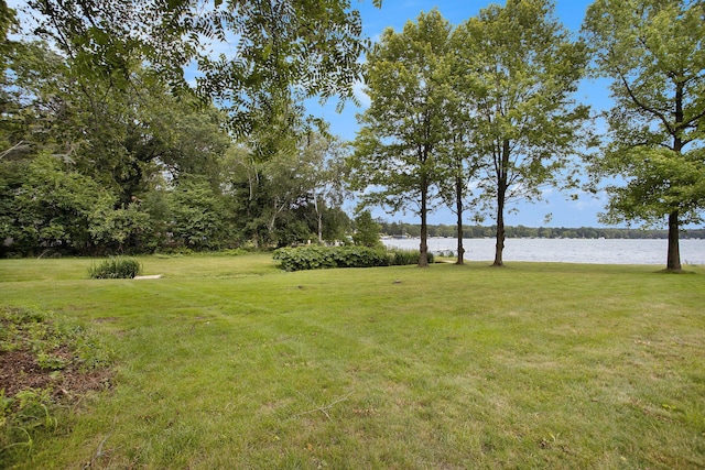 view of yard featuring a water view