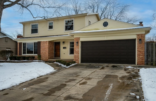 view of property with a garage