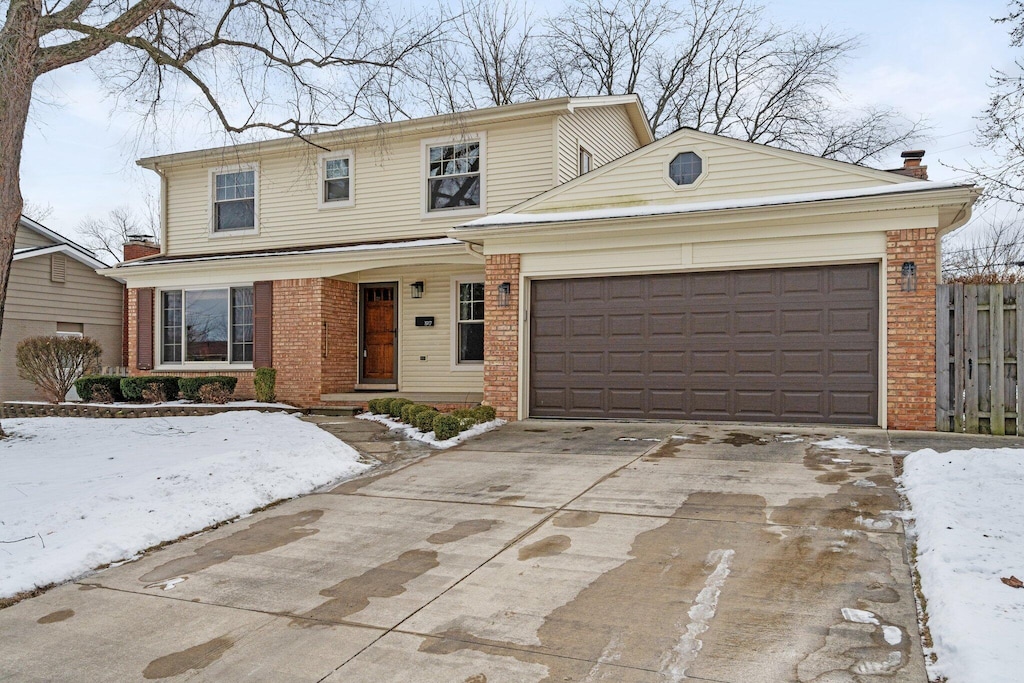 view of property with a garage