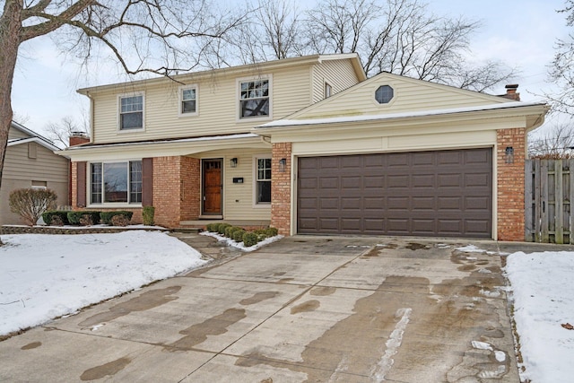 view of property with a garage