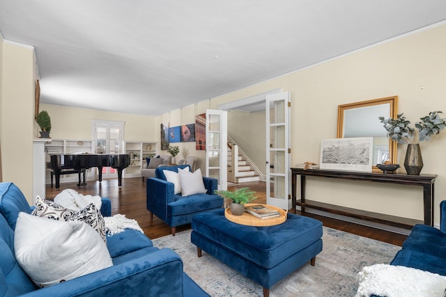 living room featuring hardwood / wood-style flooring