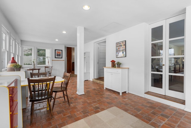 dining room featuring french doors