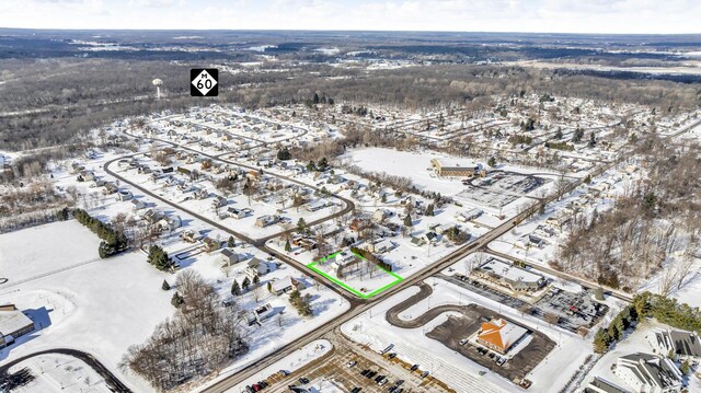 view of snowy aerial view