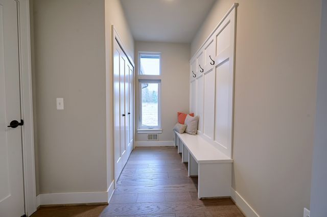 mudroom featuring hardwood / wood-style floors and a wealth of natural light