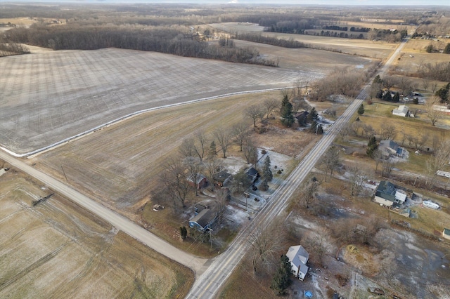 aerial view featuring a rural view