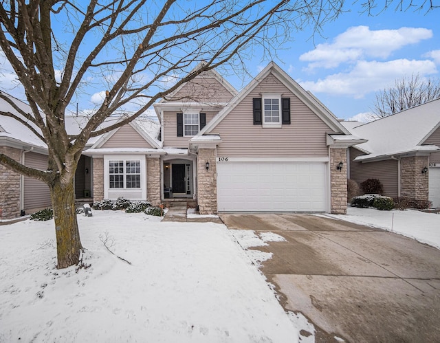 view of property with a garage