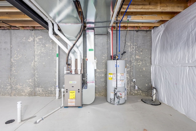 utility room with water heater