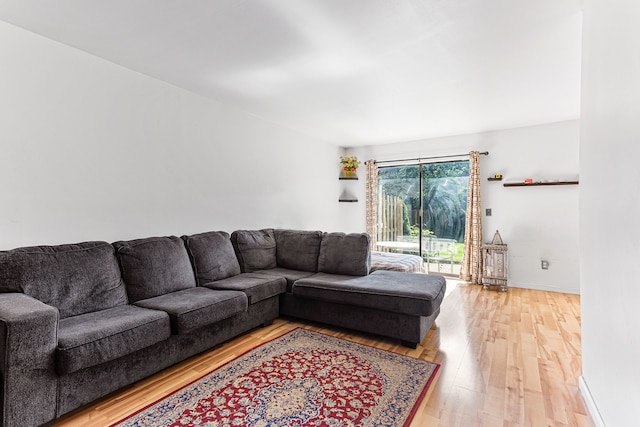 living room with hardwood / wood-style floors