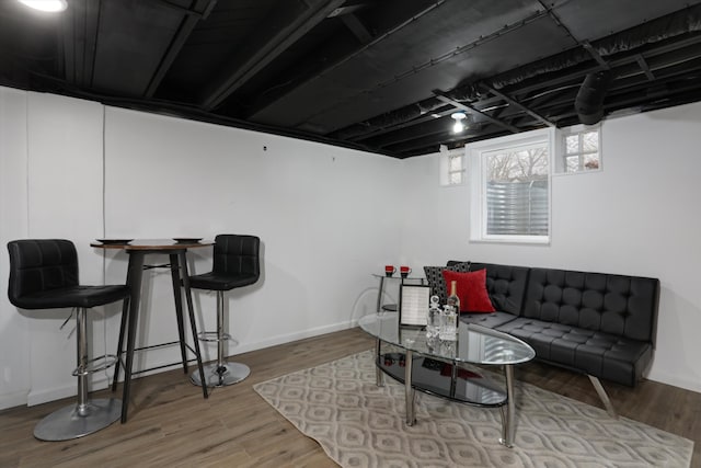 living room with hardwood / wood-style flooring