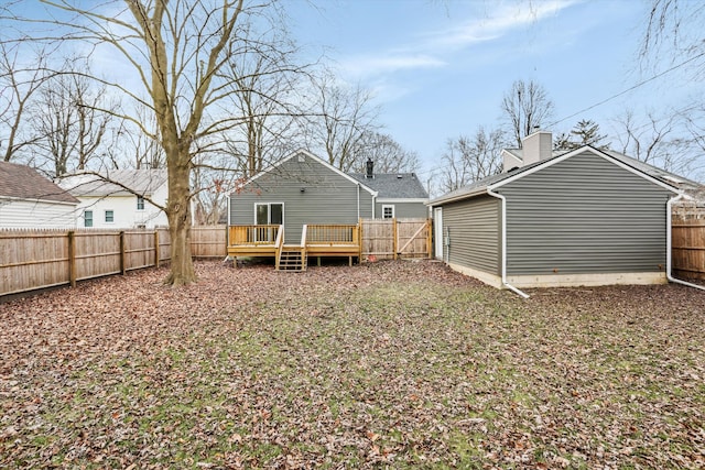 rear view of house with a deck