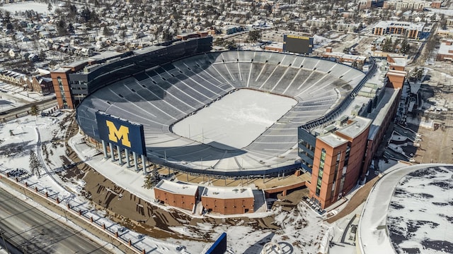 view of snowy aerial view