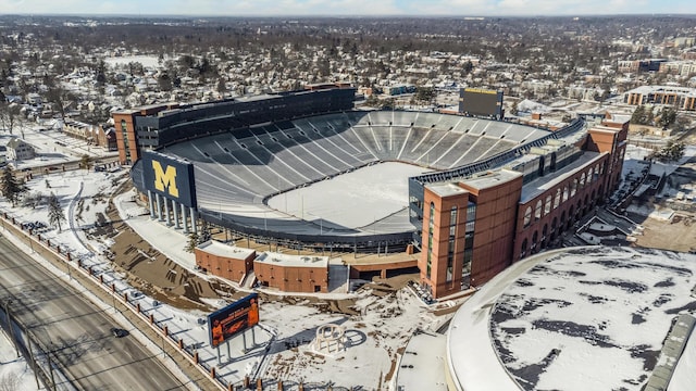 view of snowy aerial view