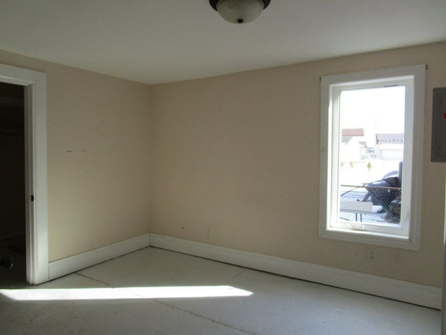 view of spare room