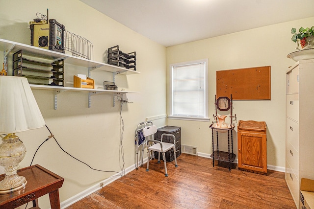 miscellaneous room with wood-type flooring