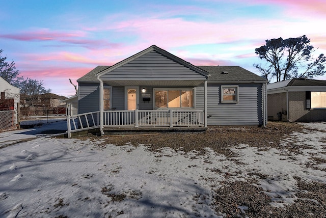 view of front of home with a porch