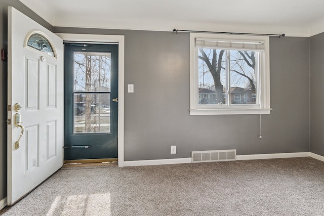 view of carpeted entryway