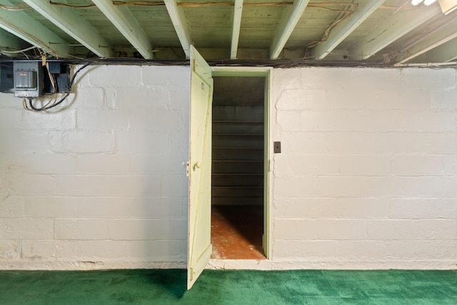 626 Orange St, Jackson, MI 49202 - unfinished below grade area featuring carpet floors