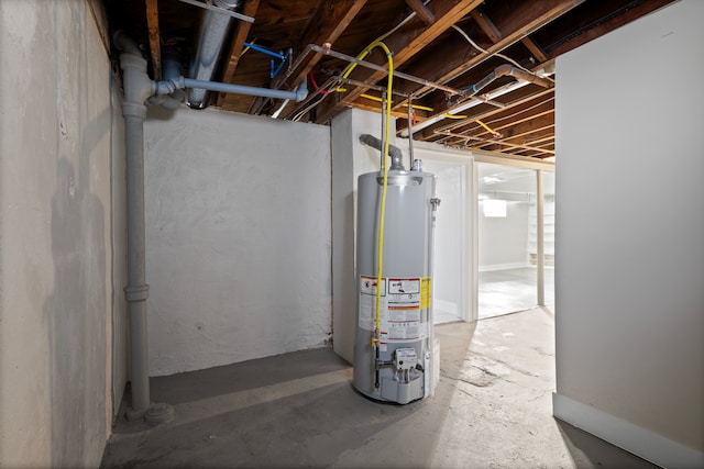 basement with gas water heater