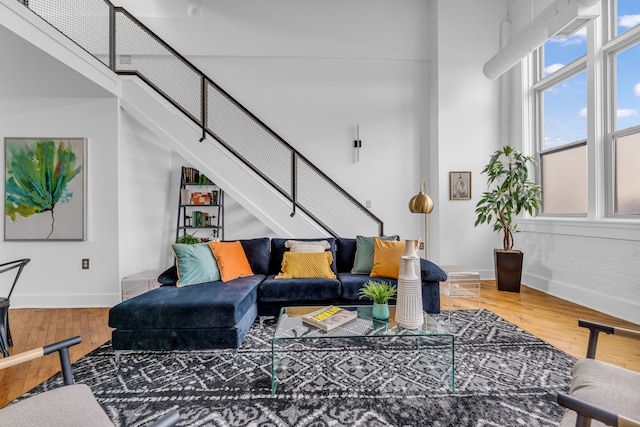 living room featuring wood-type flooring