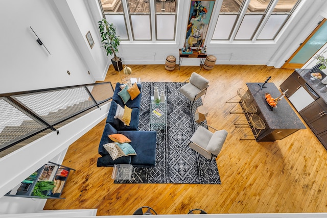 living room featuring hardwood / wood-style flooring