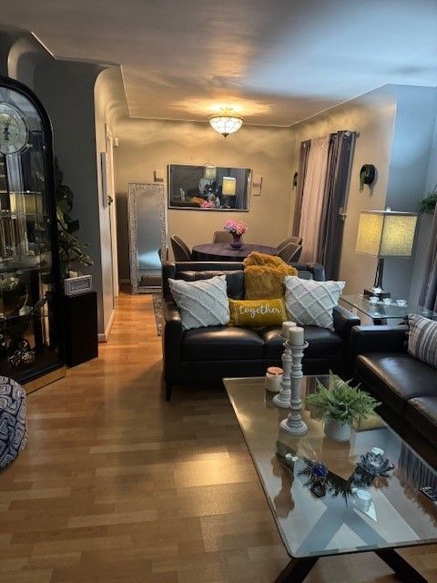 living room featuring wood-type flooring