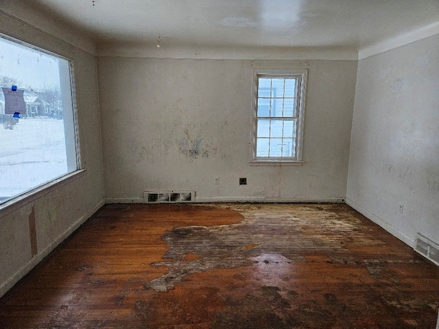 empty room featuring wood-type flooring