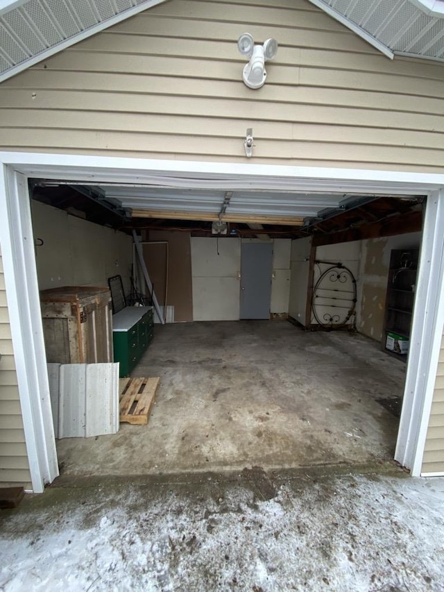 view of garage