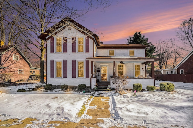 front facade featuring covered porch