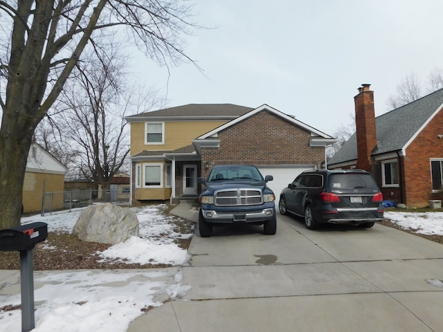 view of property featuring a garage