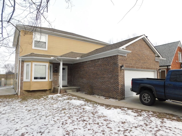 view of front facade with a garage