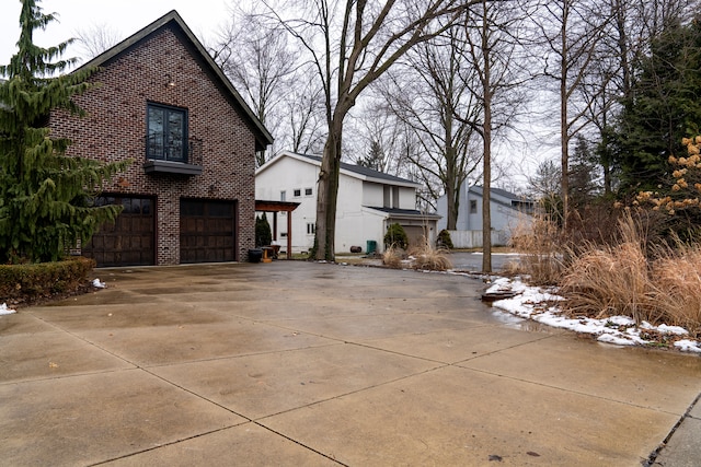 view of home's exterior with a garage